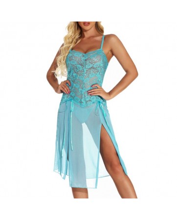 Plus Size Sexy Lingerie / Babydoll JL0238P (XL / 2XL / 3XL / 4XL / 5XL / 6XL) Blue