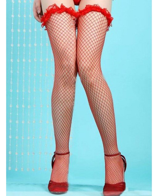 Free  Size RED Fishnet Stocking OY-H20576 (Fits S - L)