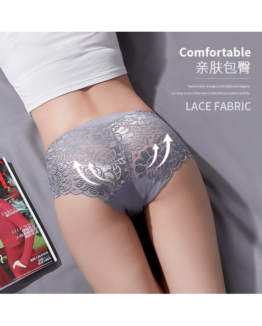 Plus Size Mid Waist Sexy Lace Grey Panty JB0079PGY (XL / 2XL / 3XL )