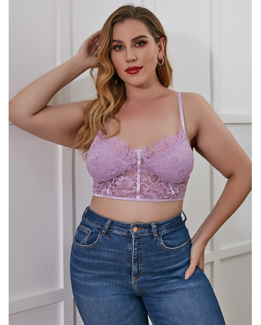 Plus Size Sexy Purple Lace Bralettes JB0083PPP (XL / 2XL / 3XL / 4XL)
