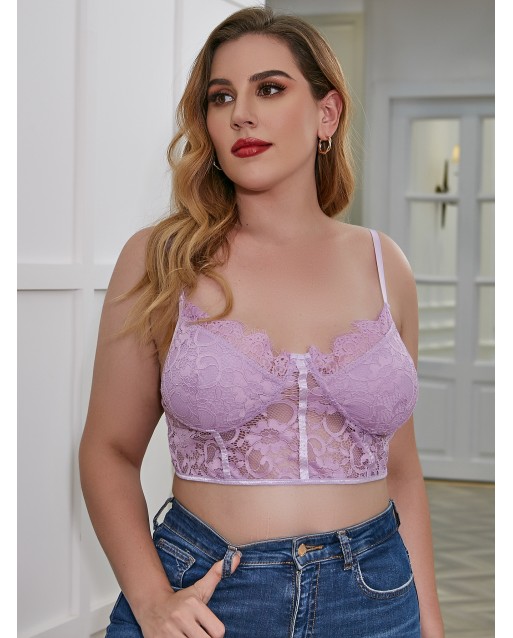 Plus Size Sexy Purple Lace Bralettes JB0083PPP (XL / 2XL / 3XL / 4XL)