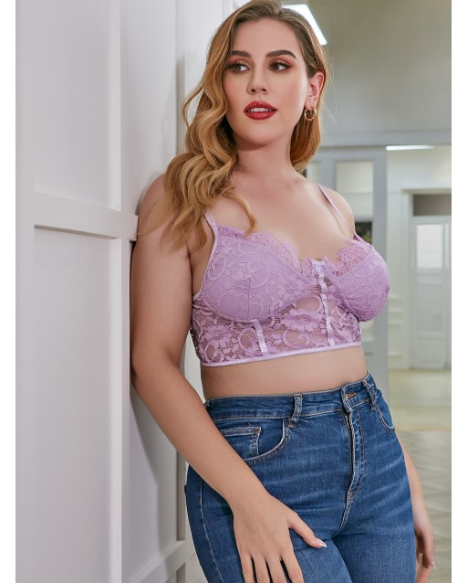 Plus Size Sexy Purple Lace Bralettes JB0083PPP (XL / 2XL / 3XL / 4XL)