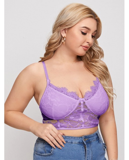 Plus Size Sexy Purple Lace Bralettes JB0083PPP (XL / 2XL / 3XL / 4XL)