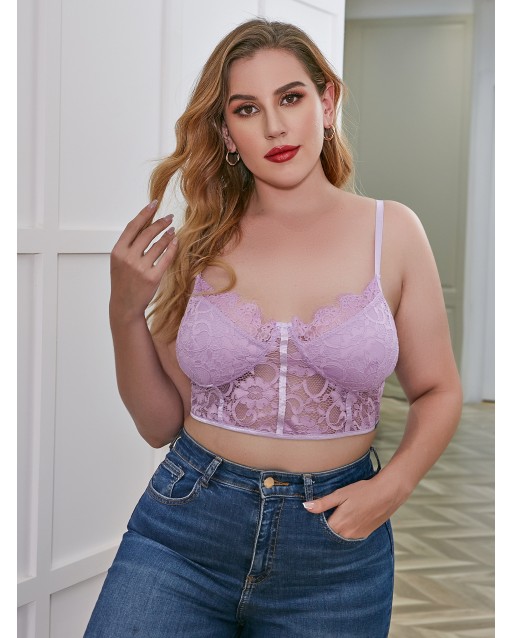 Plus Size Sexy Purple Lace Bralettes JB0083PPP (XL / 2XL / 3XL / 4XL)