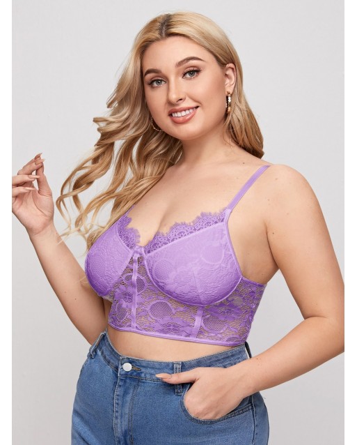 Plus Size Sexy Purple Lace Bralettes JB0083PPP (XL / 2XL / 3XL / 4XL)