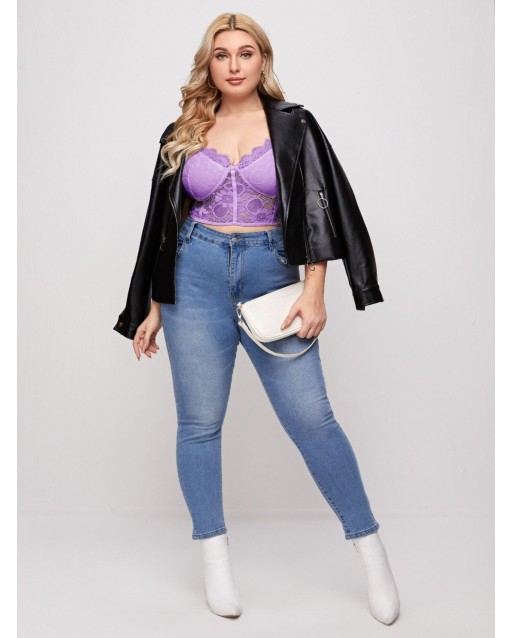 Plus Size Sexy Purple Lace Bralettes JB0083PPP (XL / 2XL / 3XL / 4XL)
