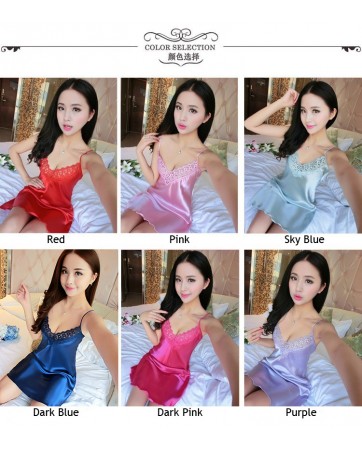 CLEARANCE! Free Size Smooth Ice Silk Sexy Lingerie / Babydoll JL0224 (Pink / Red / Purple / Dark Pink / Sky Blue / Dark Blue)