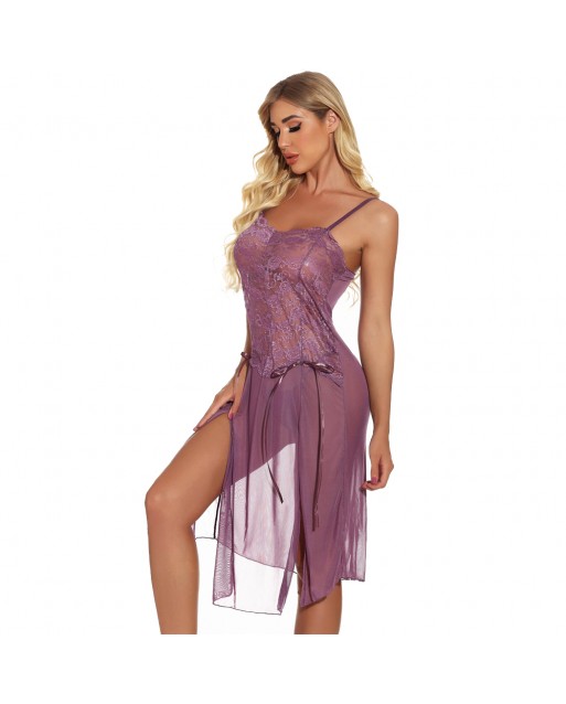 Plus Size Sexy Purple Long Lingerie / Babydoll JL0238PPP (XL / 2XL / 3XL / 4XL / 5XL / 6XL) 