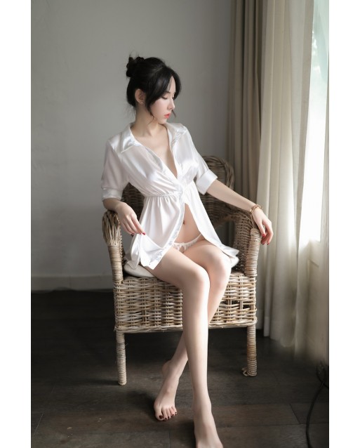 Sexy White Hot Temptation Transparent Uniform Pajamas JL0291WT
