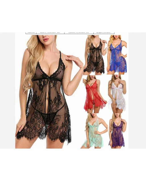 Plus Size Black Lace Sexy Lingerie with G-String JL0331BKPX (4XL / 5XL / 6XL)