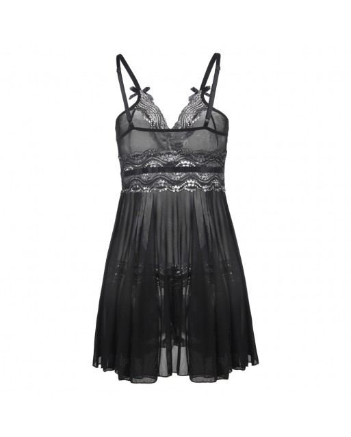 Plus Size Sexy Black Lace Lingerie With G-String JL0334BKPX (4XL / 5XL / 6XL)