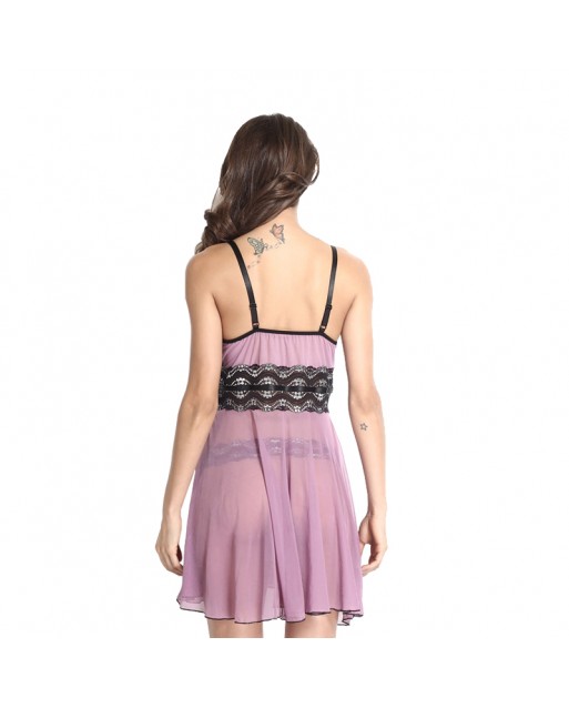Sexy Purple Lace Lingerie With G-String JL0334PP (M / L)