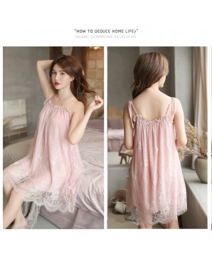 Black / White / Pink Free Size to Plus Size Sexy Lace Nightdress Lingerie Set JL0342 (M - 3XL)