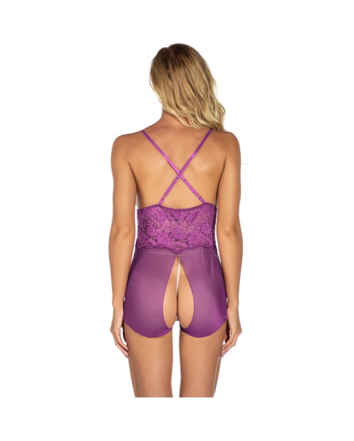 Premium Plus Size Sexy Open Crotch Teddy Purple Color JL0348PPP (XL / 2XL / 3XL)