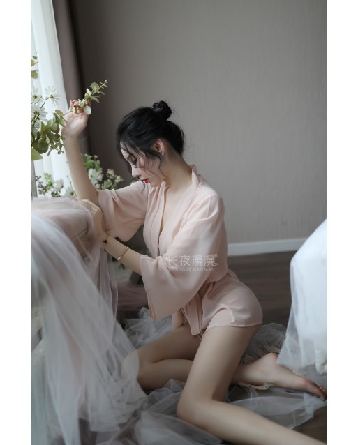 Premium Free Size Sexy Skin Robe Set JL0350SK