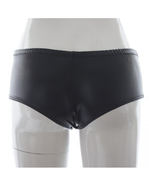 Men's Sexy Naughty Artificial Leather (PU) Shorts JM0024  (Free Size Black Color)