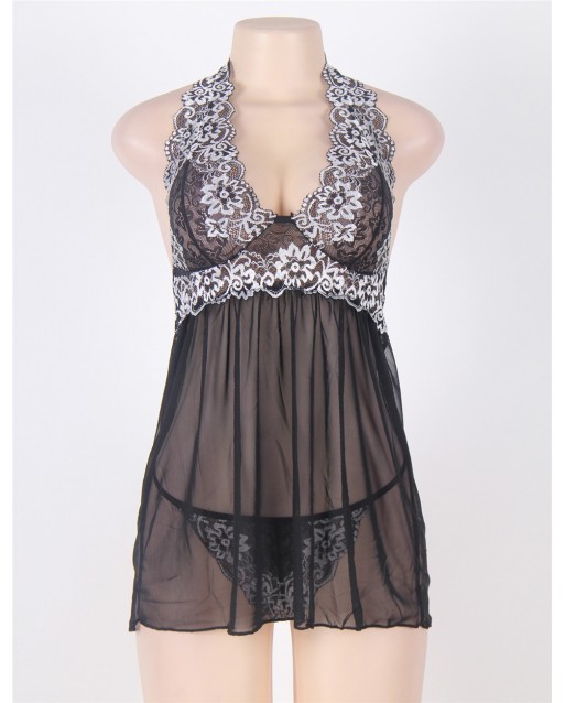 Plus Size Sexy Lingerie / Babydoll OY-R80003P-1 (Black XL / 3XL)