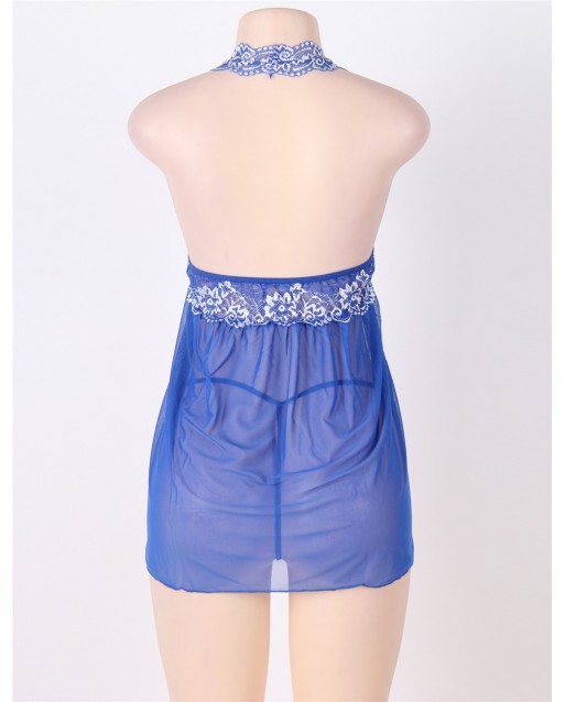 Plus Size Sexy Lingerie / Babydoll OY-R80003PX-2 (Blue 5XL)