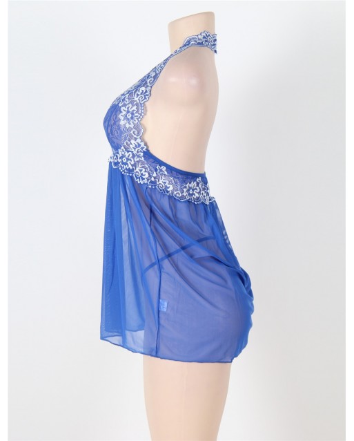 Plus Size Sexy Lingerie / Babydoll OY-R80003PX-2 (Blue 5XL)