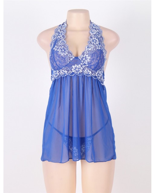 Plus Size Sexy Lingerie / Babydoll OY-R80003PX-2 (Blue 5XL)