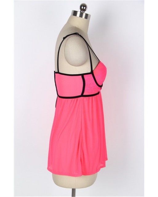 Plus Size Sexy Lingerie / Babydoll OY-R80072P-1 (Pink : XL /  3XL)