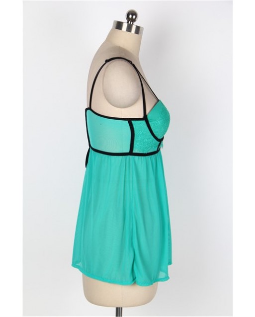 Plus Size Sexy Lingerie / Babydoll OY-R80072PX-2 (Green : 5XL /  7XL)