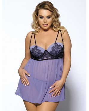 Plus Size Sexy Lingerie / Babydoll OY-R80072P-4 (Purple: XL /  3XL)