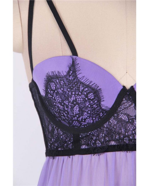 Plus Size Sexy Lingerie / Babydoll OY-R80072P-4 (Purple: XL /  3XL)