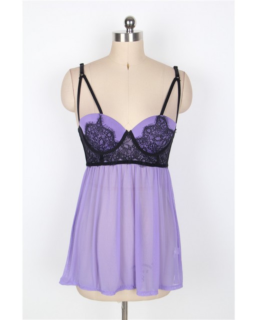 Plus Size Sexy Lingerie / Babydoll OY-R80072P-4 (Purple: XL /  3XL)