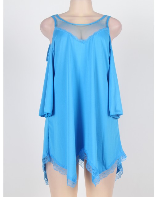 CLEARANCE! Plus Size Blue Irregular Pajamas / Sexy Lingerie OY-R80190-3PX (5XL / 7XL)