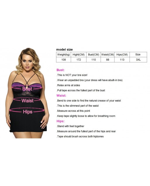 Plus Size Push Up Cup Lace Teddy Lingerie OY-R80285PX (5XL) Plus Size Push Up Cup Lace Teddy Lingerie OY-R80285PX (5XL)