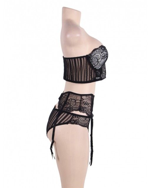 Plus Size Sexy Lace Bra Garter Set OY-R80457P (XL / 3XL)
