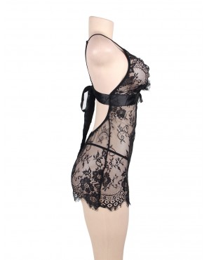 CLEARANCE! Plus Size Black Eyelash Lace Sexy Babydoll OY-R80637P (XL / 3XL) CLEARANCE! Plus Size Black Eyelash Lace Sexy Babydoll OY-R80637P (XL / 3XL)