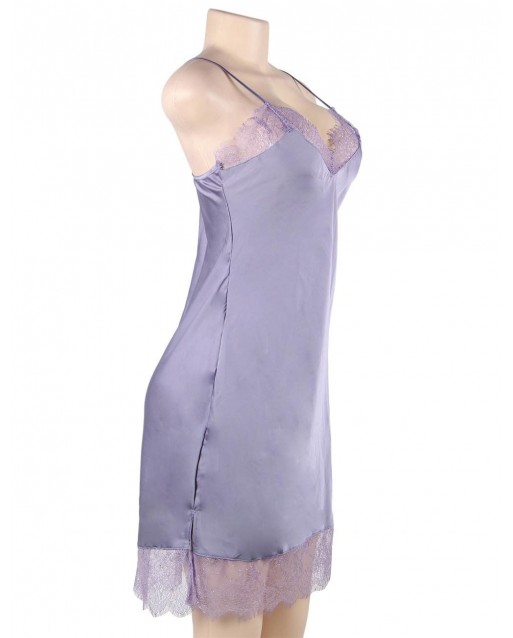 Plus Size Sexy Fashion Silk Satin Lace High Quality Women Pajama OY-R80772-3P (XL / 3XL)