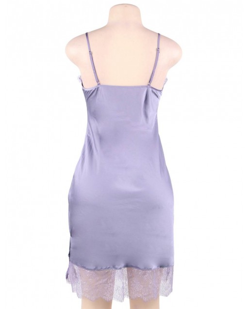 Plus Size Sexy Fashion Silk Satin Lace High Quality Women Pajama OY-R80772-3P (XL / 3XL)