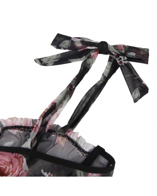 Plus Size Floral Print Lace Bra Set With Underwire OY-R81000PX (5XL)
